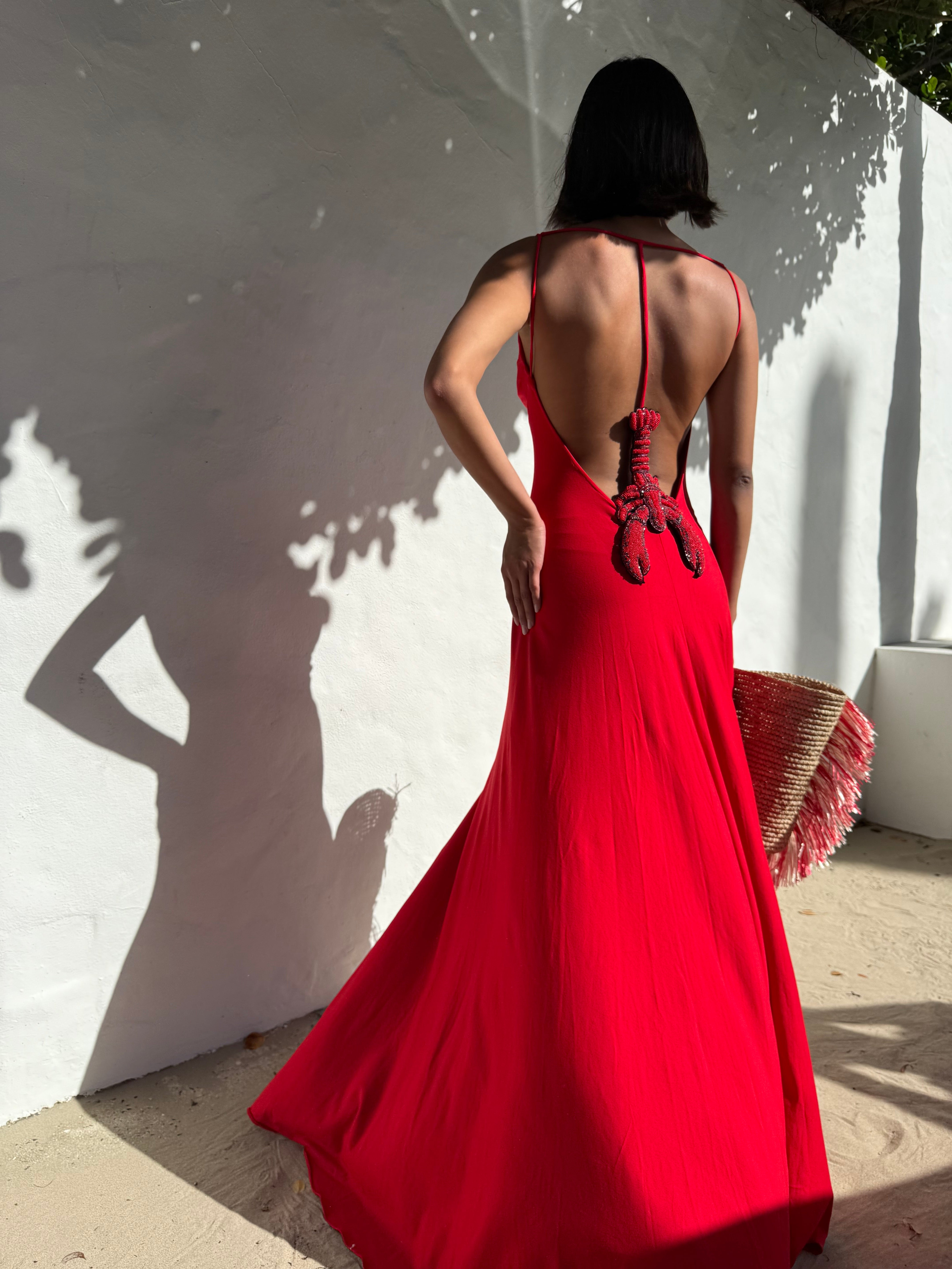 Lobster Backless Maxi Dress
