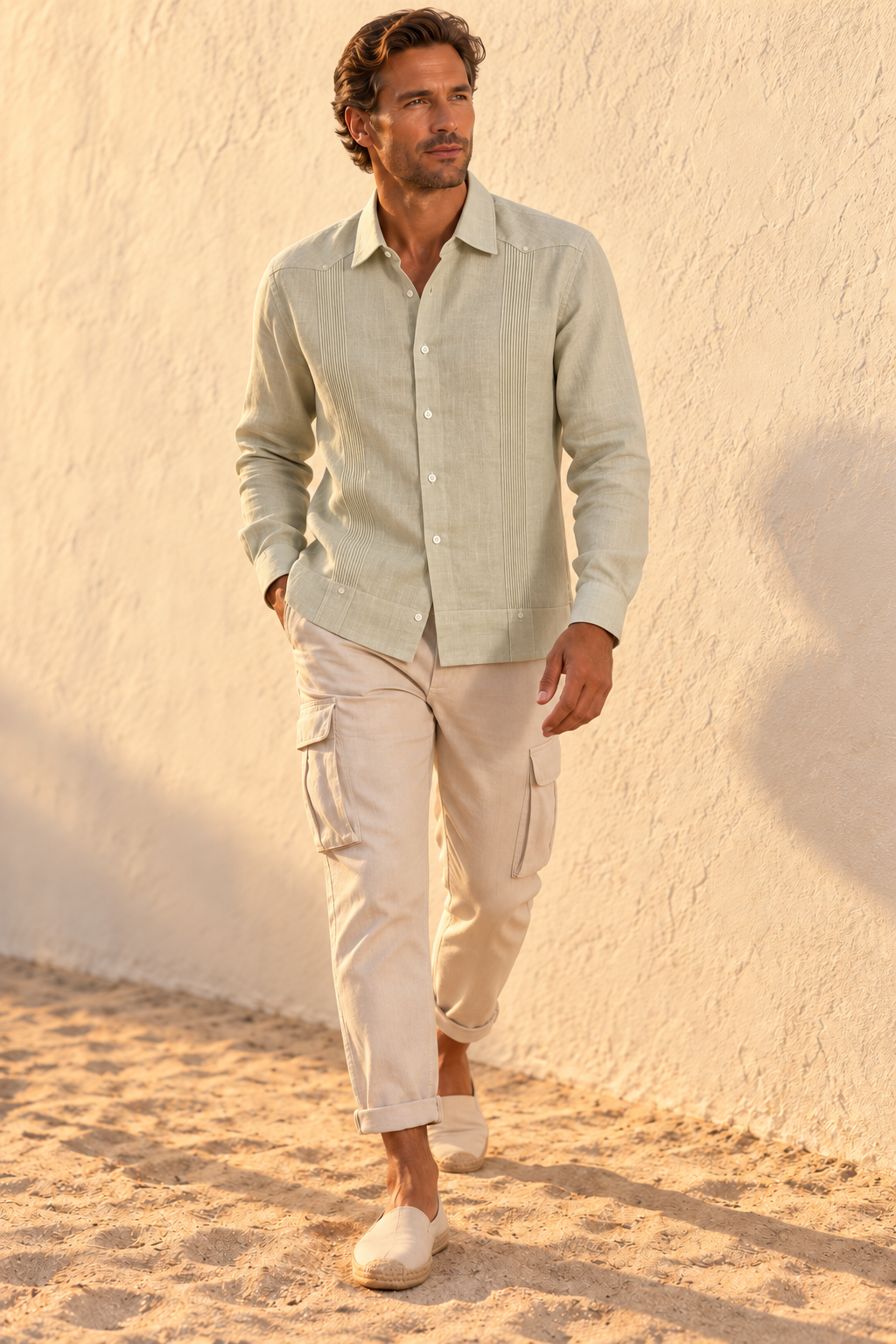 Pitorro de Coco Long Sleeve Guayabera