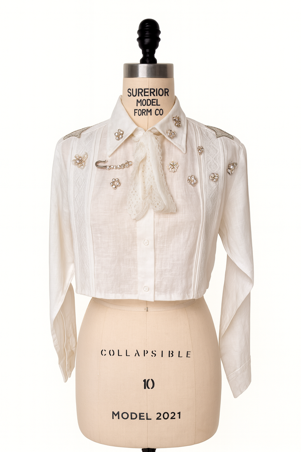 Jewel Guayabera Crop