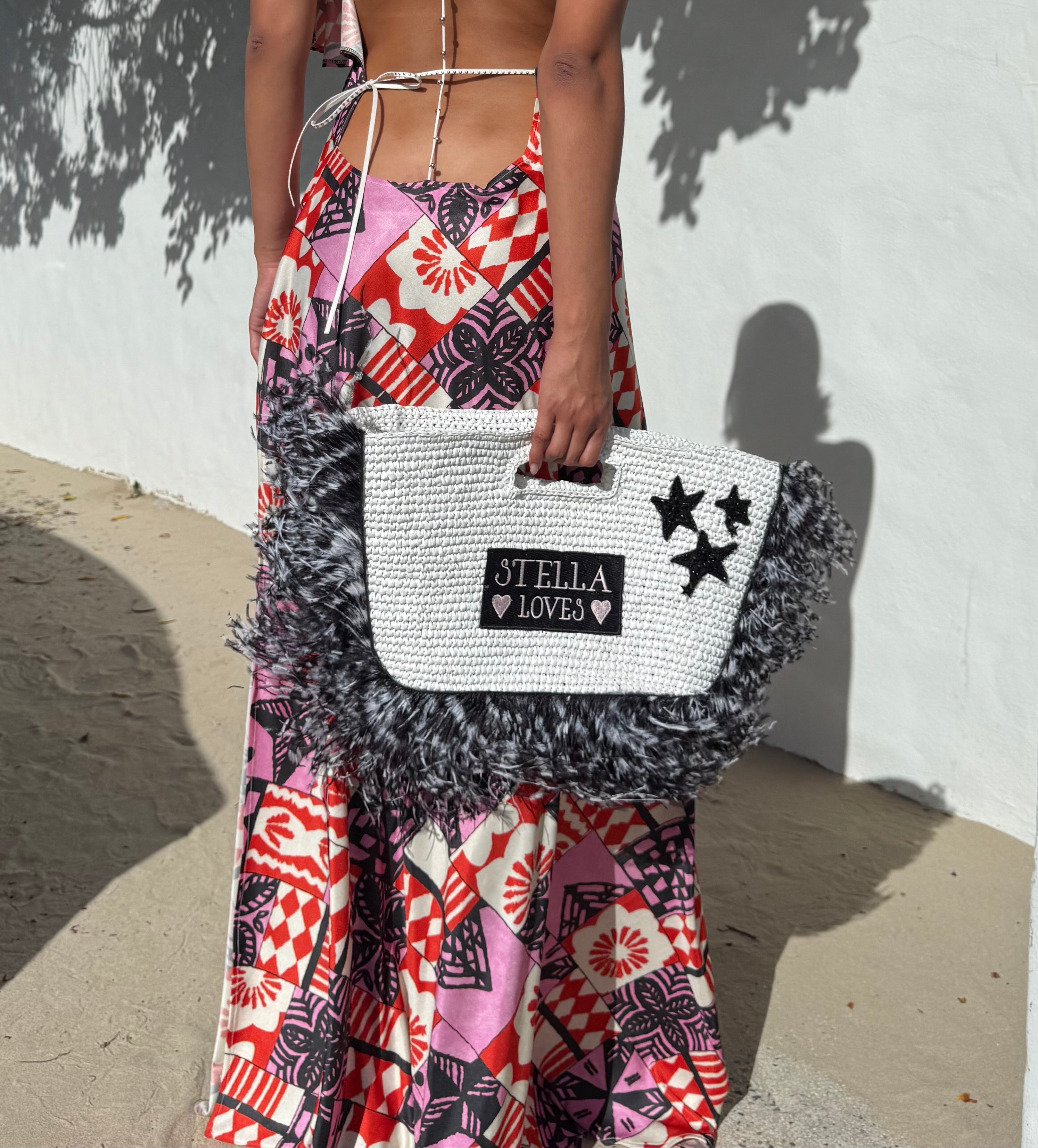 Midnight Star Raffia Bag