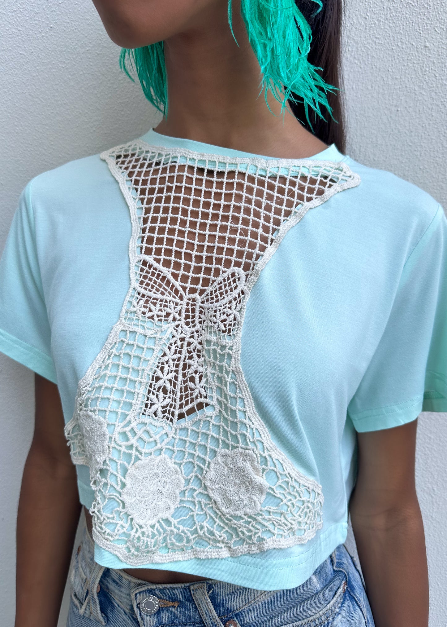 Crochet Tees: Bow + Blue Crop