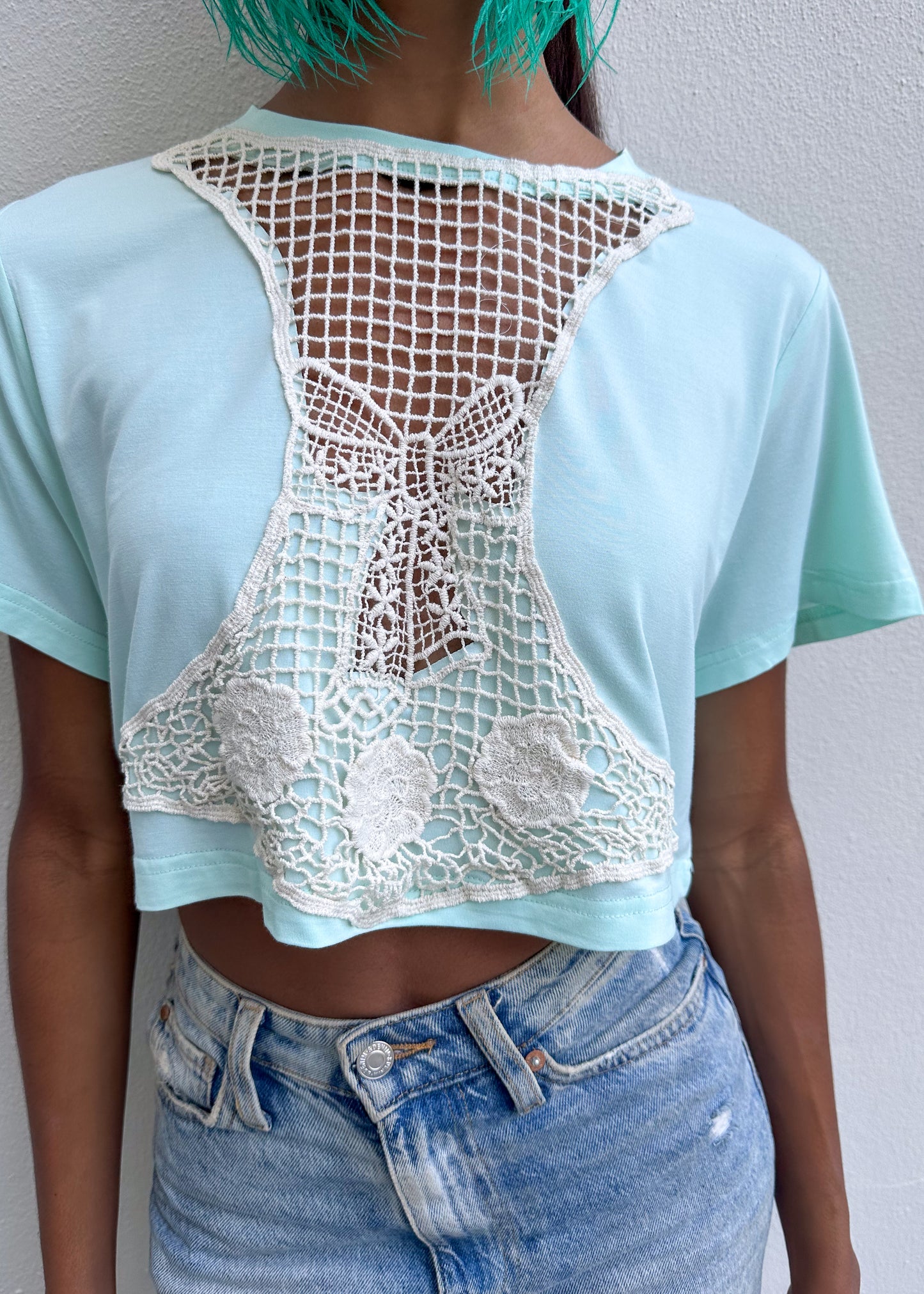 Crochet Tees: Bow + Blue Crop