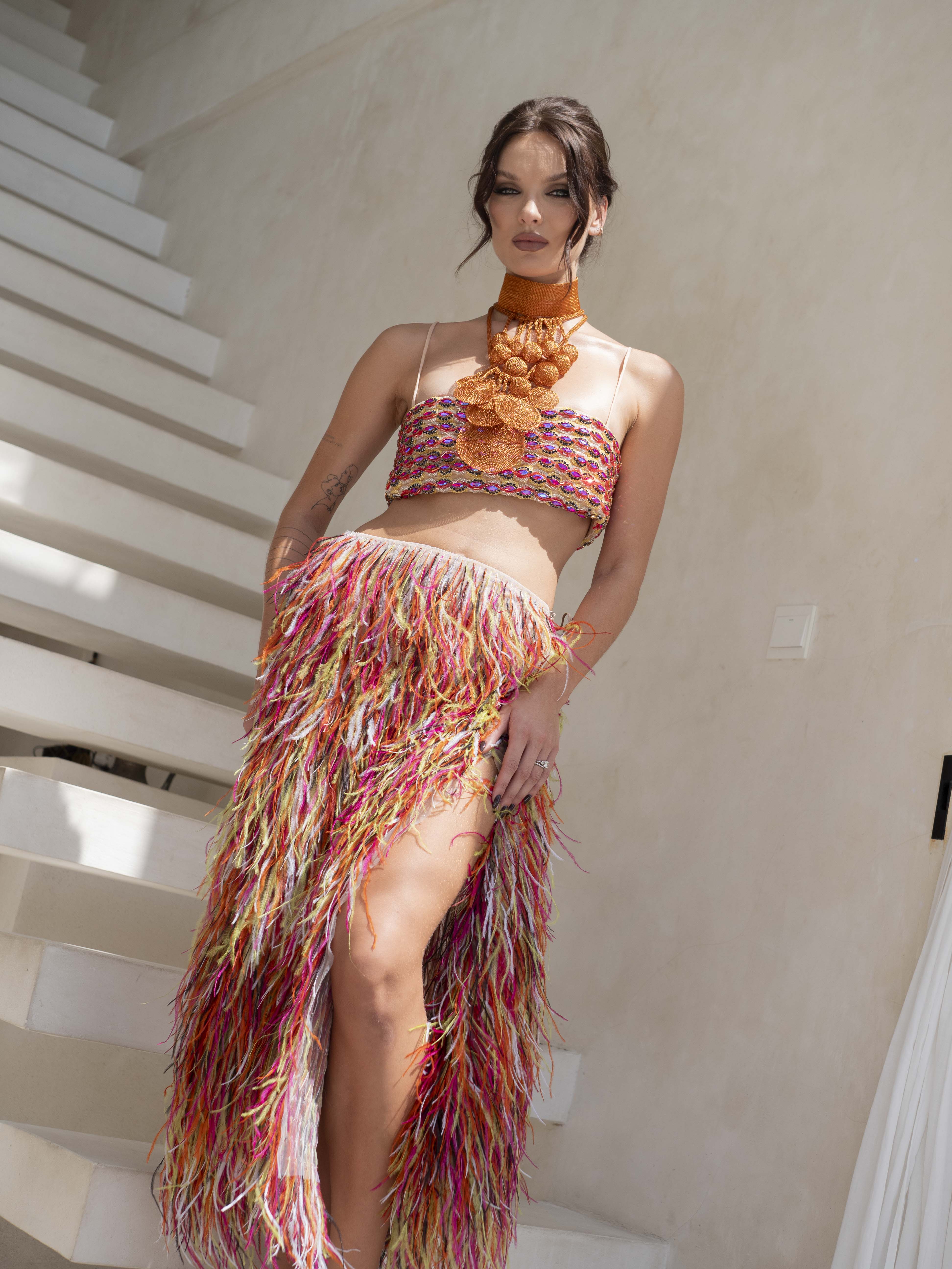 Helena Plume Maxi Skirt
