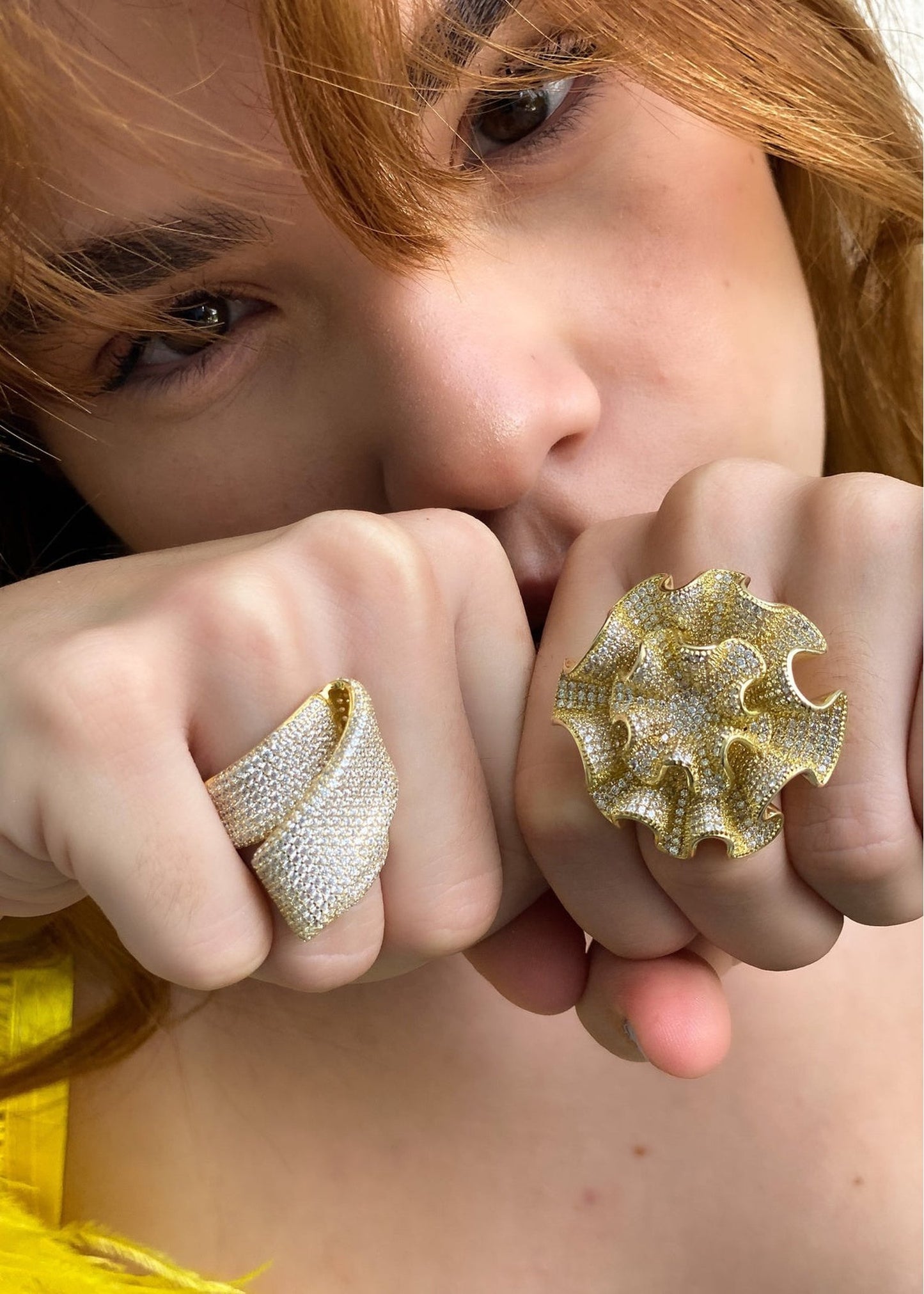 Golden Flower Ring - Silver