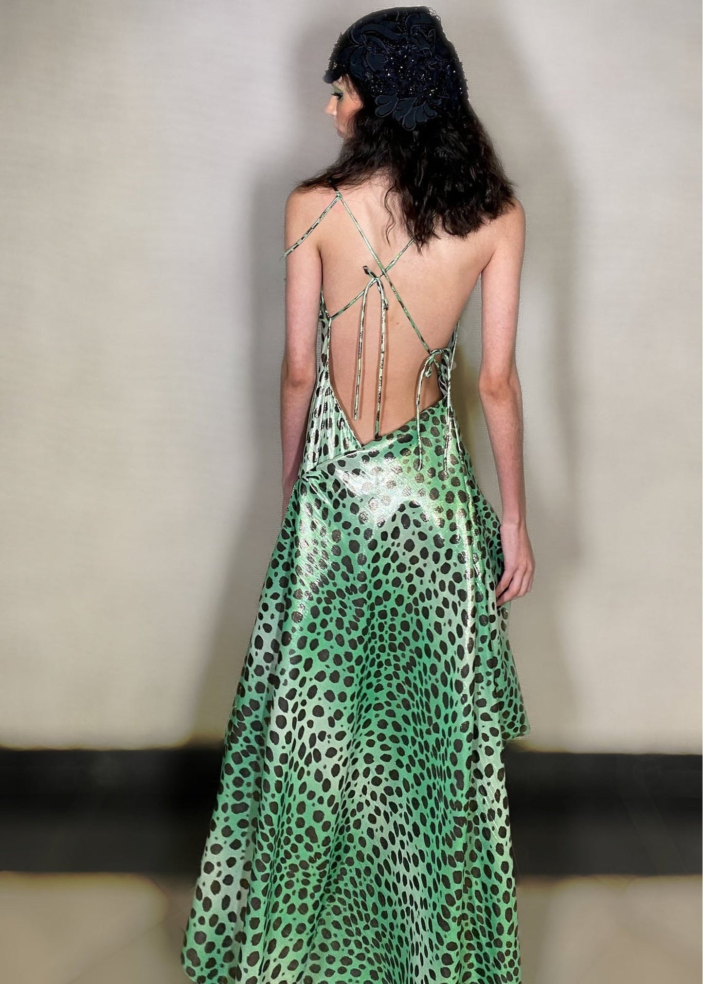 Emerald Leopard Silk Dress