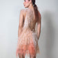 Pinks & Corals Ostrich Feathers Dress - Pura Stella