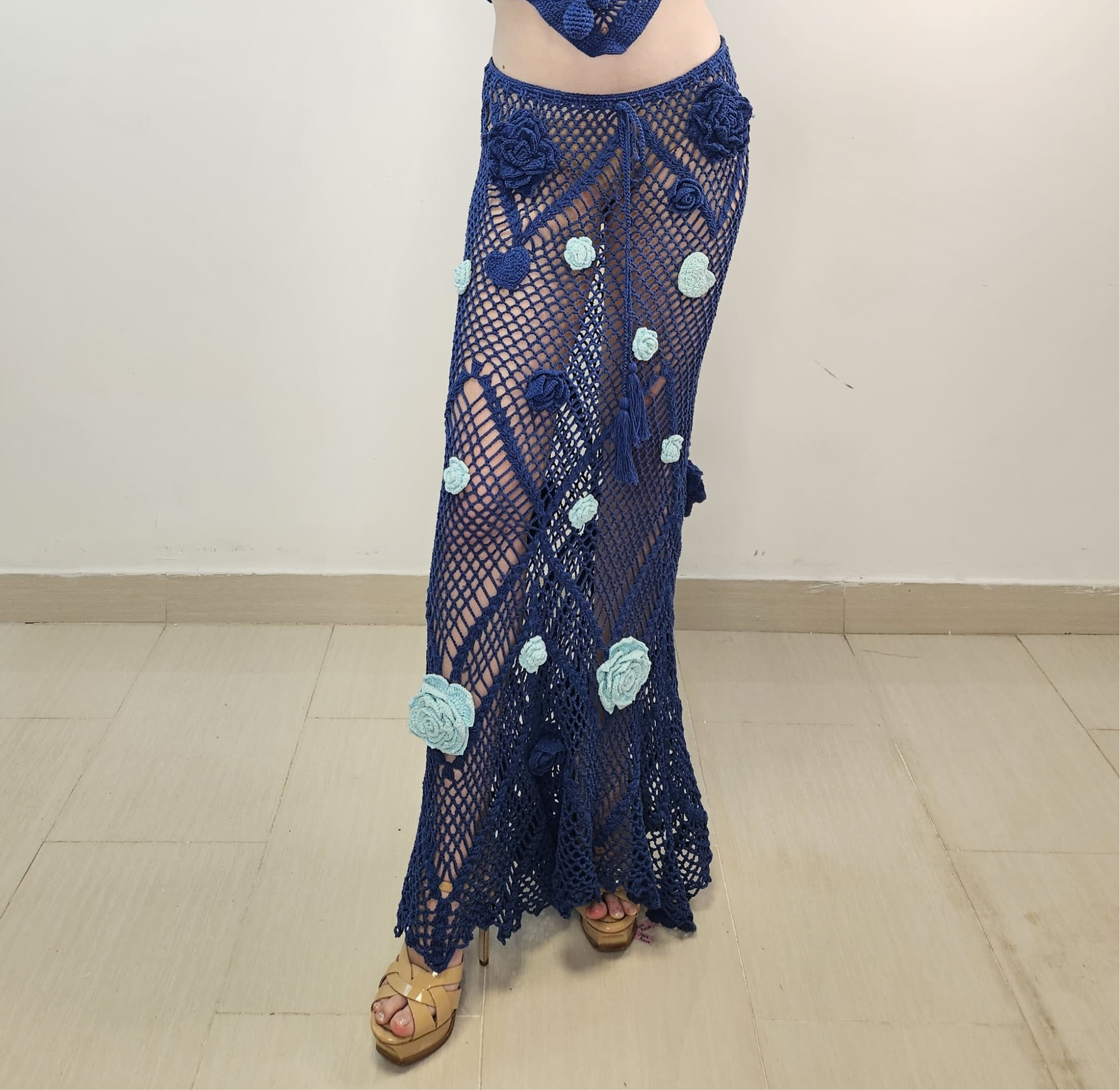 Mar Azul Crochet Skirt