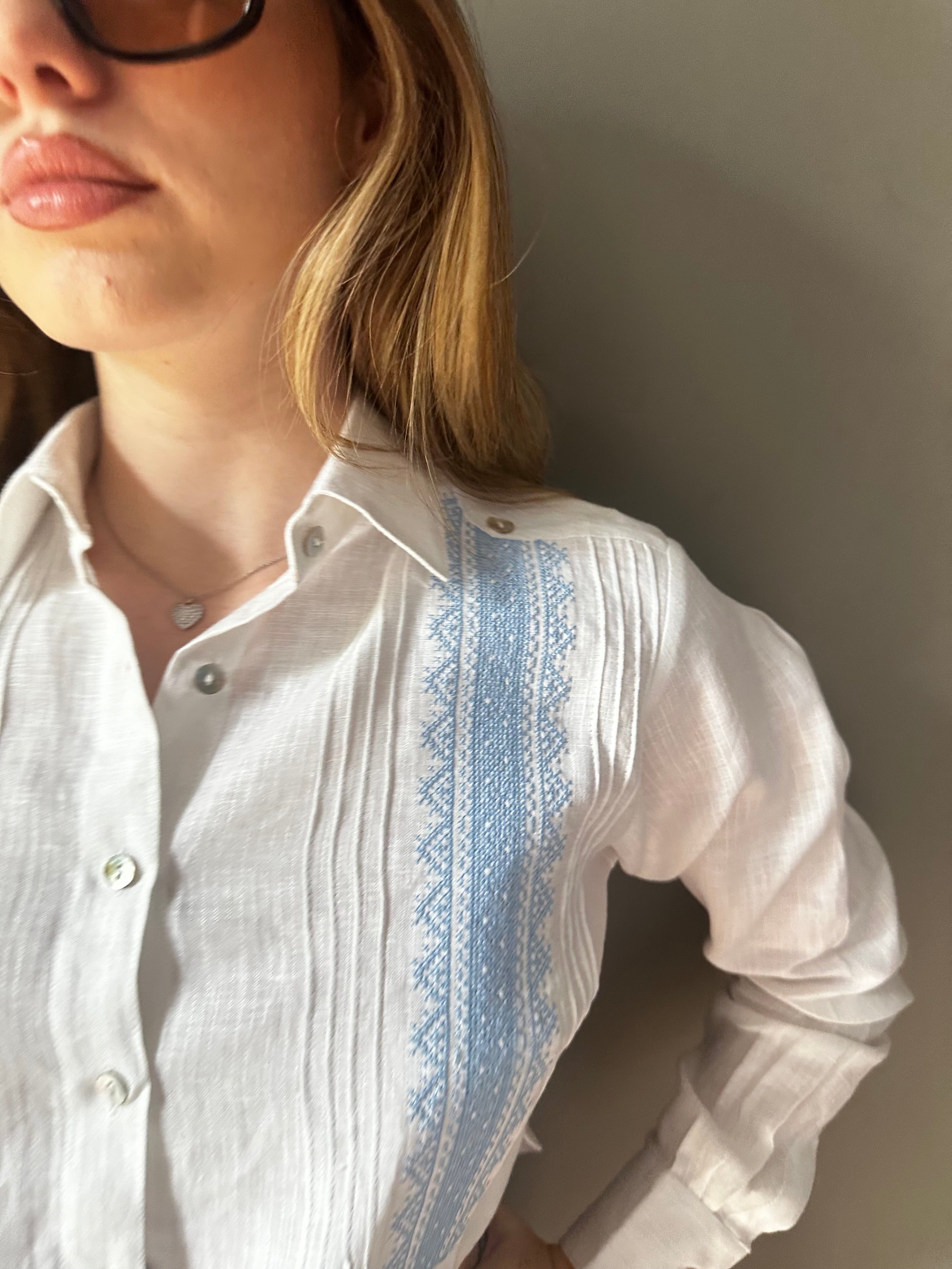 San Azur Crop Guayabera