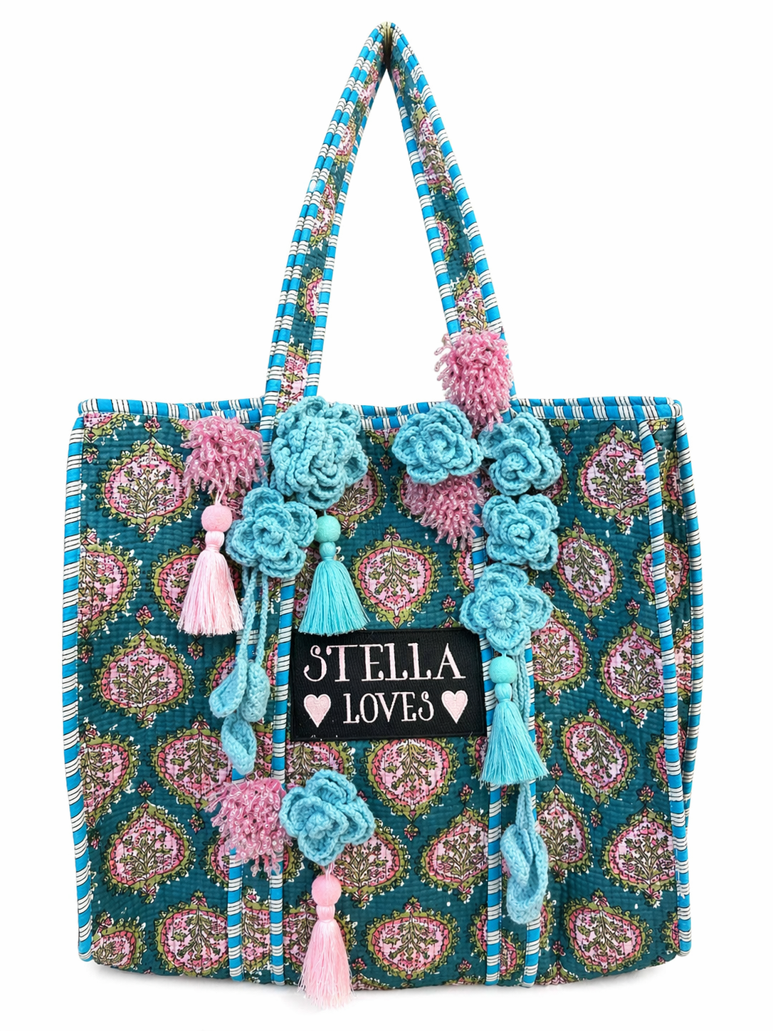 Azure Bloom Tote Bag