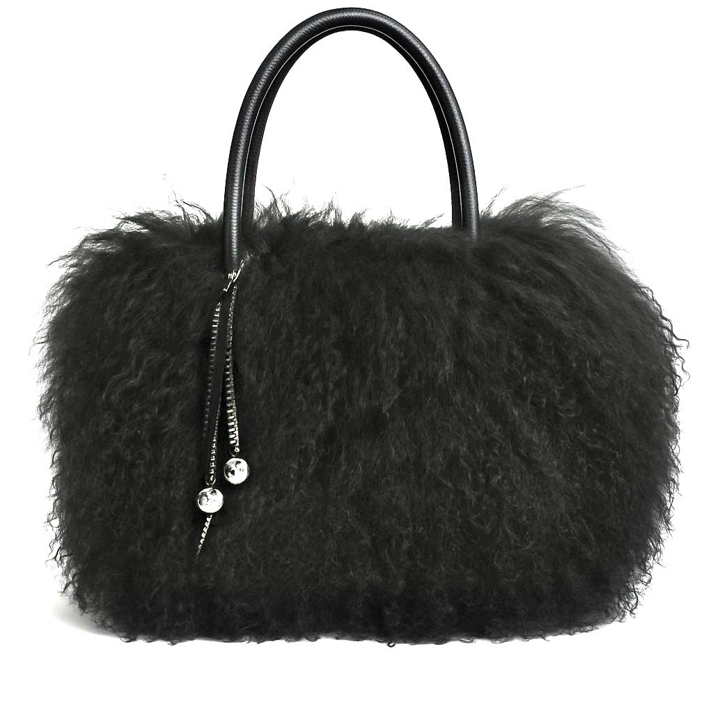 Lambswool Tote-Black