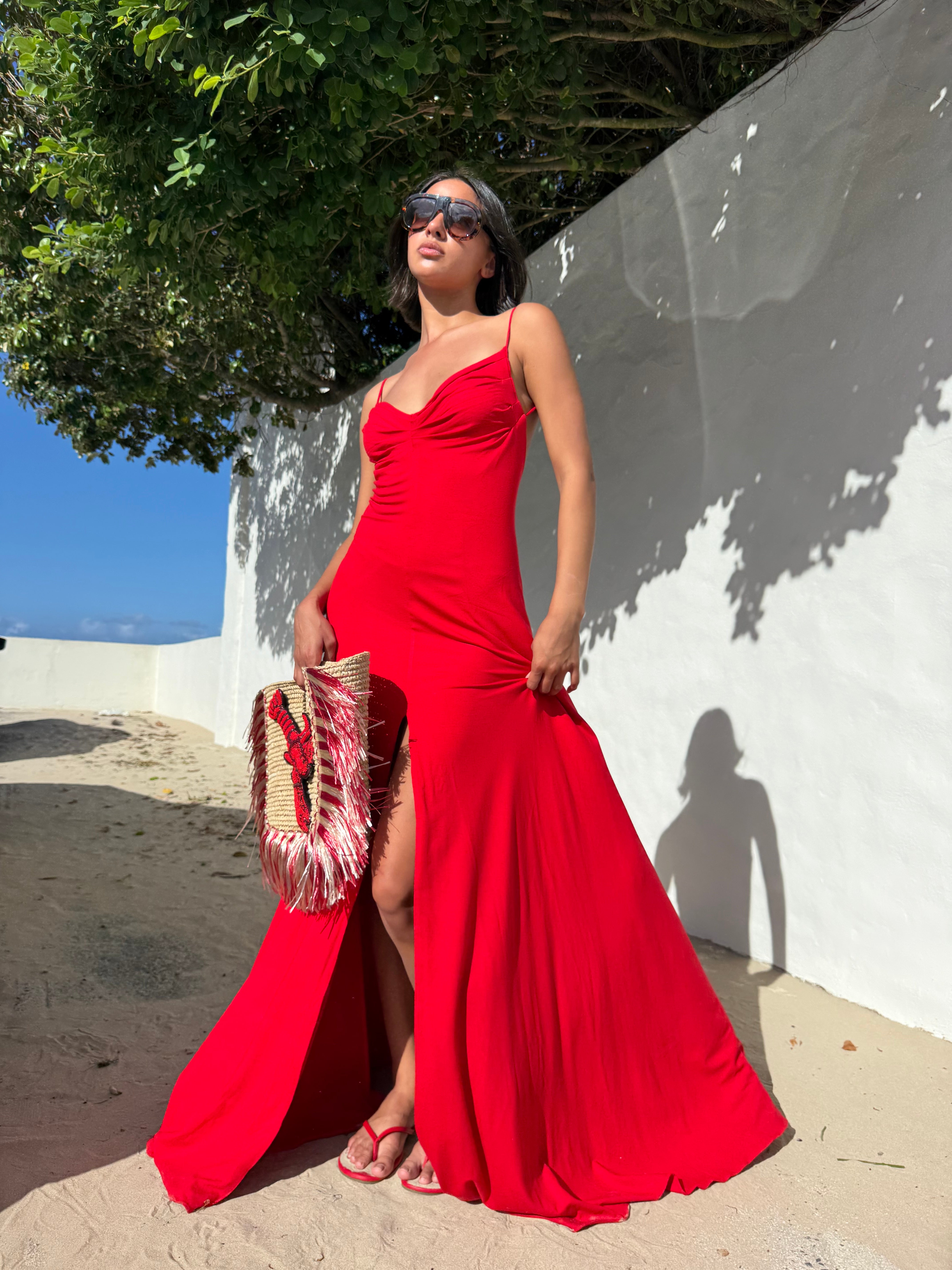 Lobster Backless Maxi Dress