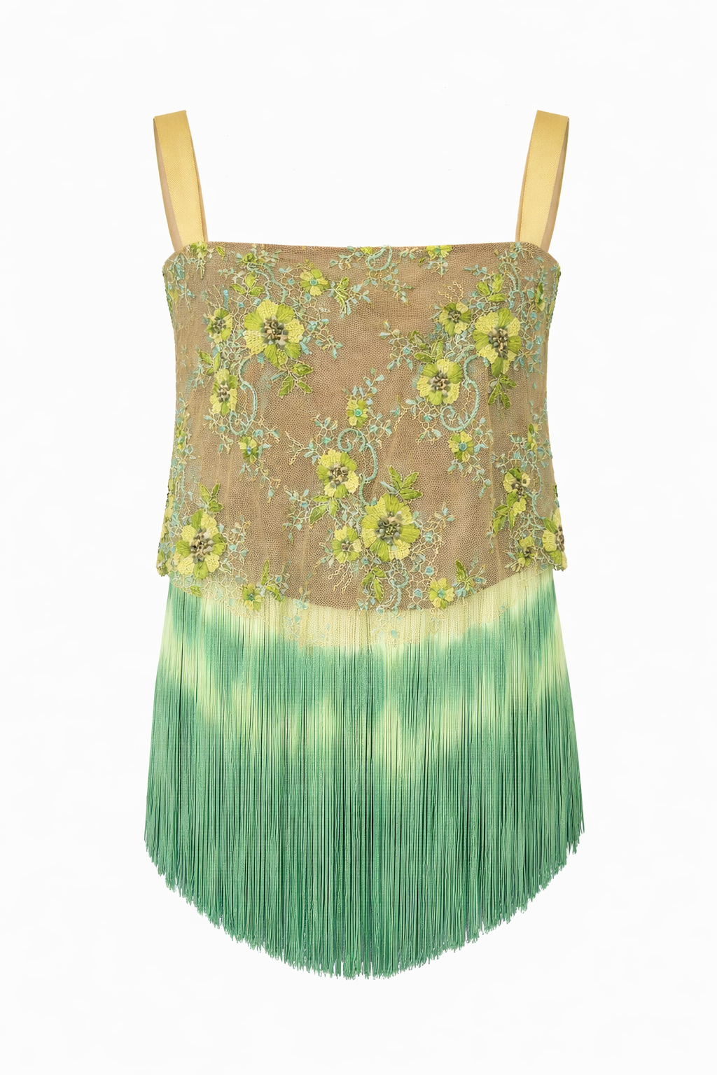 Lime Bloom Fringe Shirt