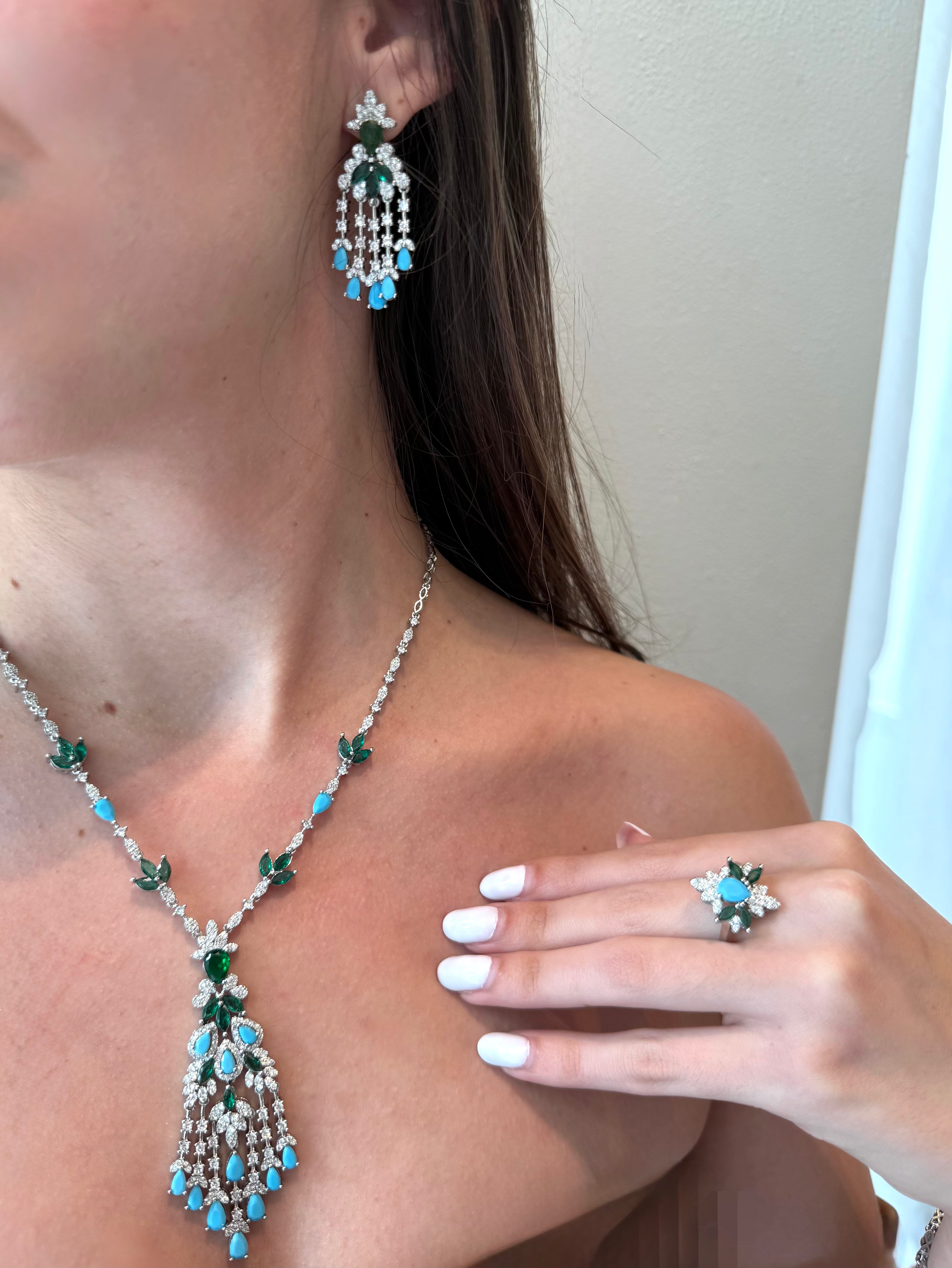 Emerald & Blue Crystal Set