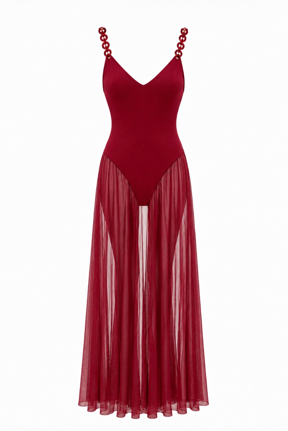 Swan Dress-Burgundy