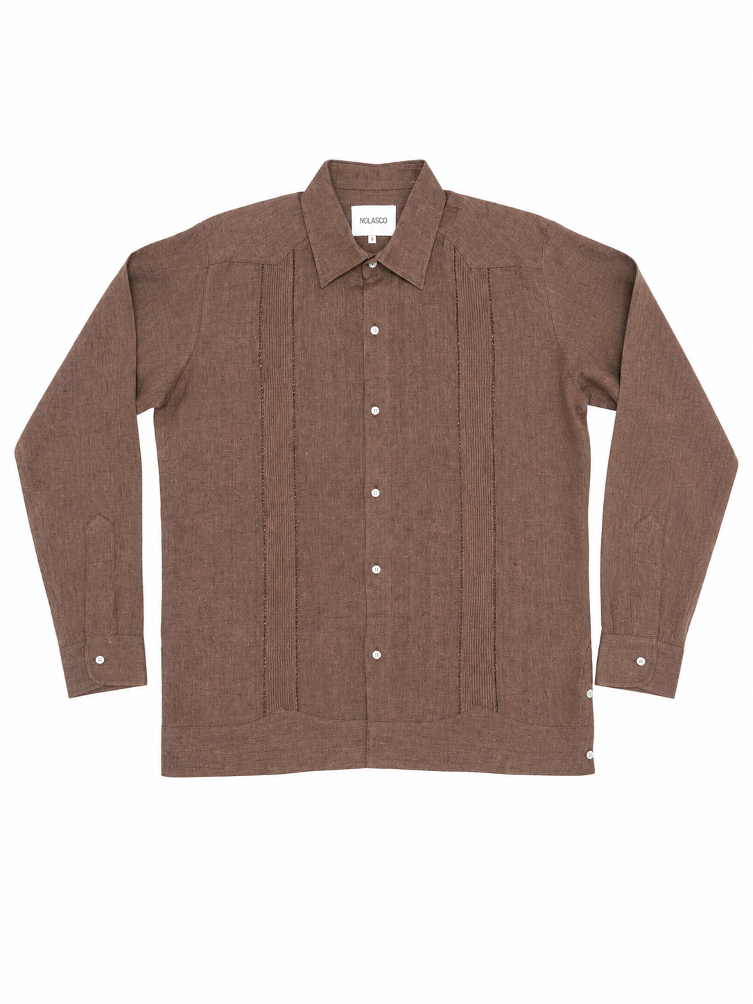 Chocolate Long Sleeve Guayabera