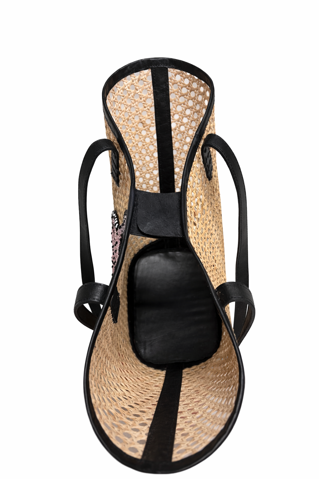 Pink Serpent Raffia Bag