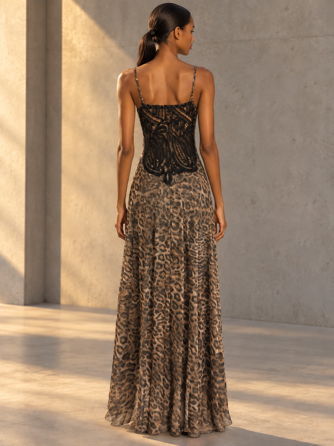Ann Leopard Maxi Dress