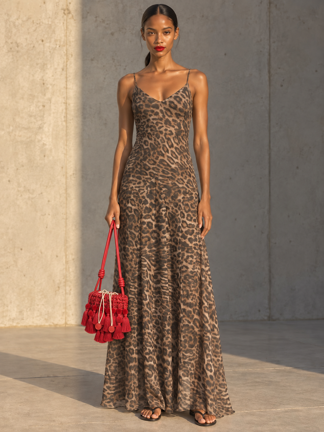 Ann Leopard Maxi Dress