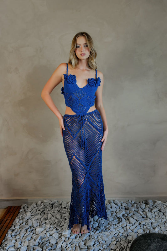 Marina Crochet Set - Royal Blue