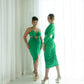 AKA Cutout Halter Dress - Emerald Green