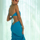 AKA Cutout Halter Dress - Caribbean Sky Blue