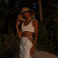 Midi Cutout Skirt White - Stella Nolasco
