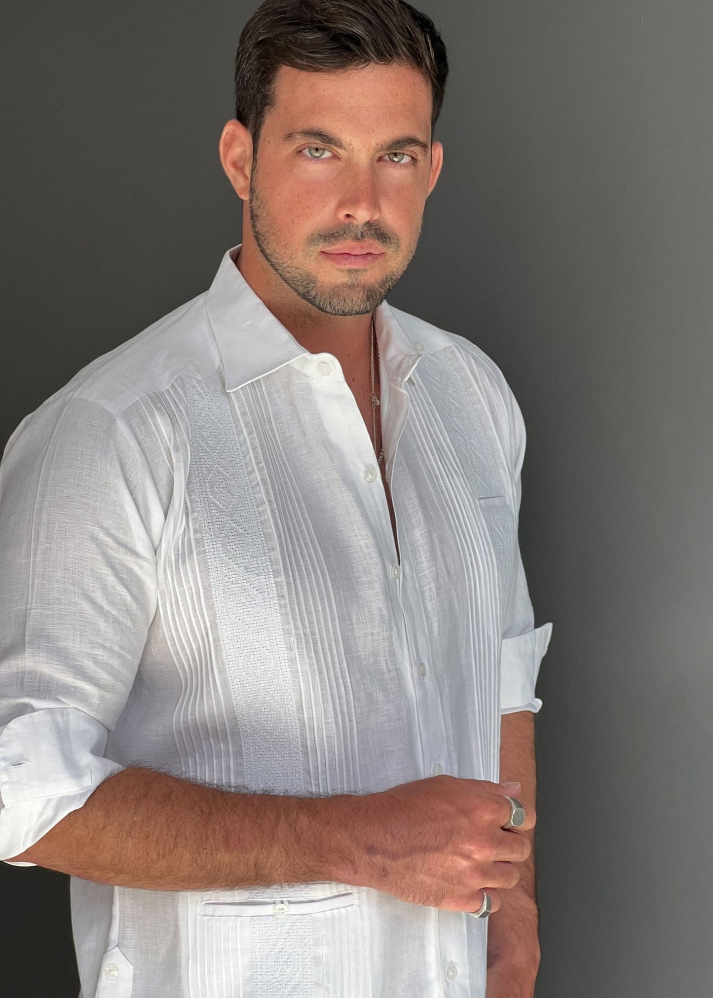 Perla Long Sleeve Guayabera Shirt