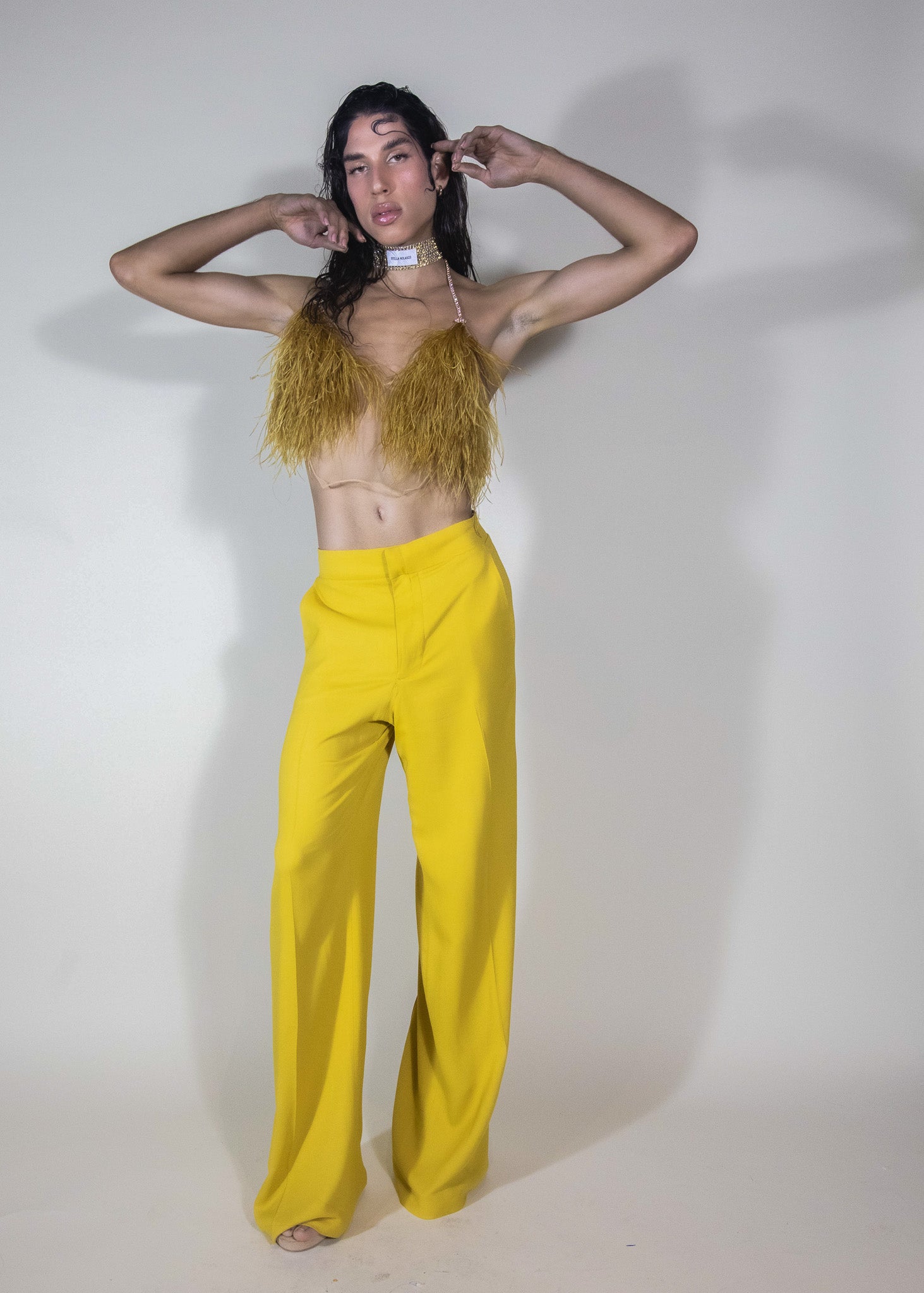 custom trousers, mustard yellow pants, tailored trousers, high-quality fabric, stylish trousers, vibrant color pants, elegant custom wear, fashion-forward trousers, comfortable fit trousers