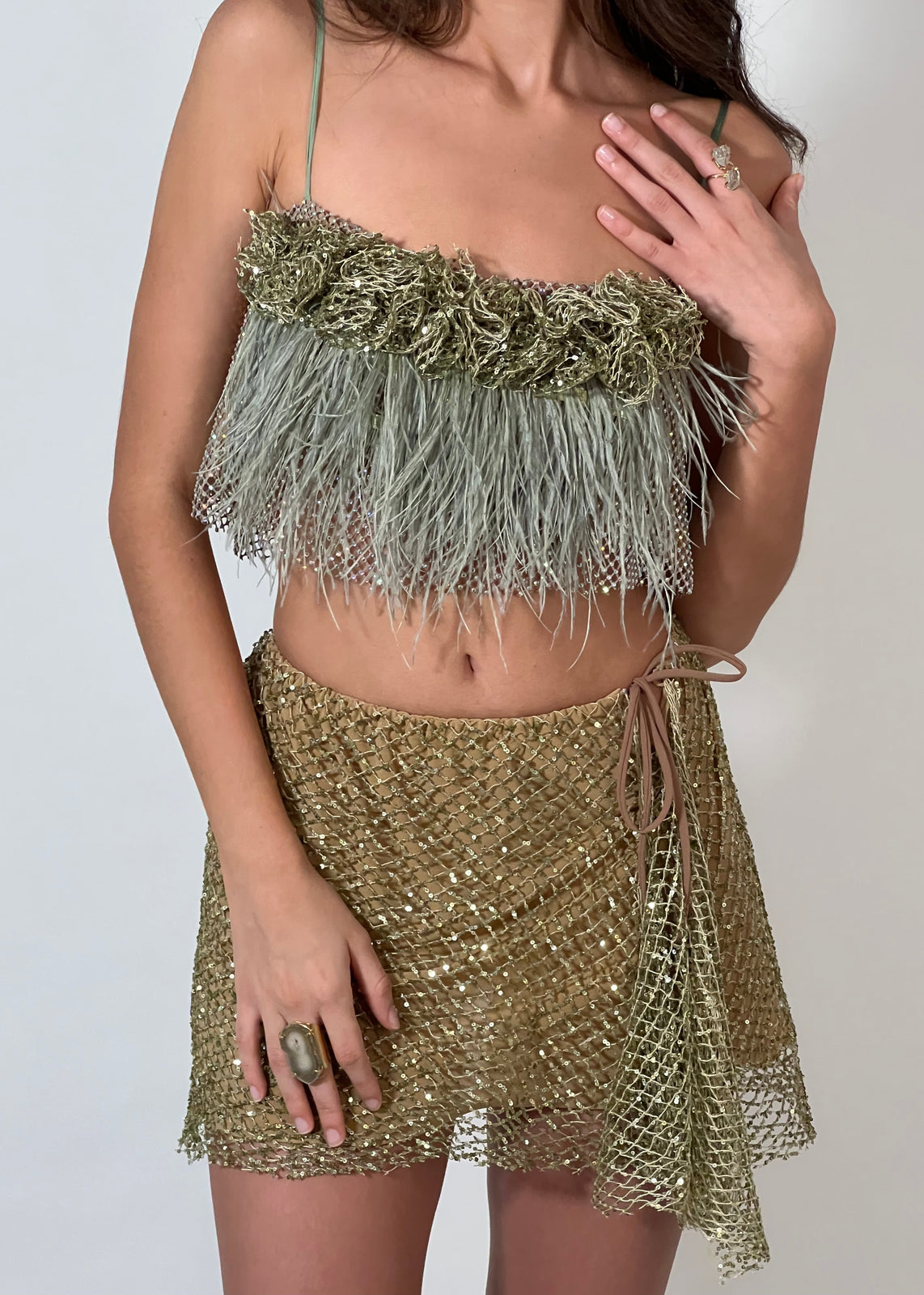 Gold & Feathers Set - Holiday Look 1