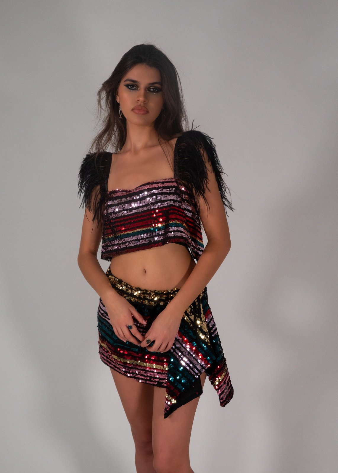 Multicolored Sequin skirt - Holiday Look 3